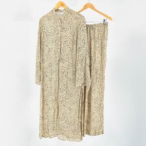 Vintage 90s Nira Nira New York Rayon Leopard Print Lounge Set